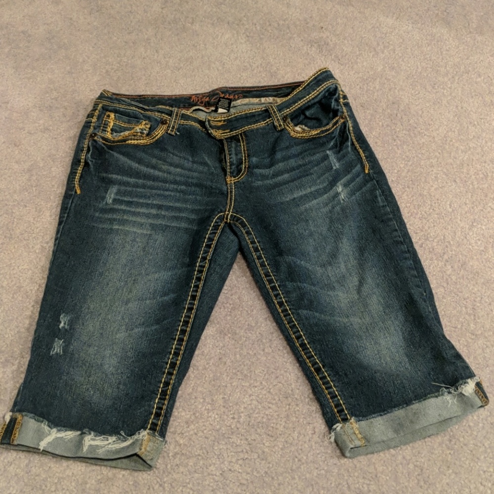 Dark blue jean Bermuda shorts